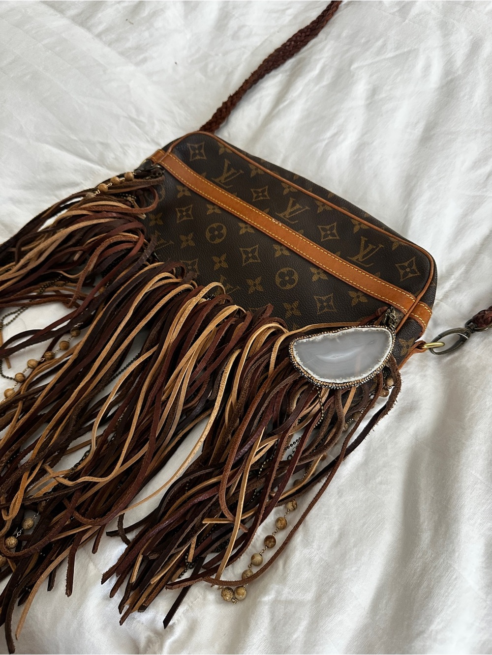 Louis Vuitton Monogram Fringe Crossbody - Dark Brown & Tan